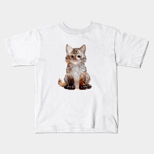 Cute Glass Cat Design Kids T-Shirt